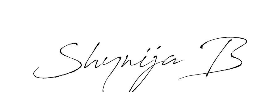 The best way (Antro_Vectra) to make a short signature is to pick only two or three words in your name. The name Shynija B include a total of six letters. For converting this name. Shynija B signature style 6 images and pictures png