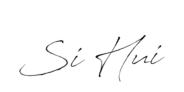 The best way (Antro_Vectra) to make a short signature is to pick only two or three words in your name. The name Si Hui include a total of six letters. For converting this name. Si Hui signature style 6 images and pictures png