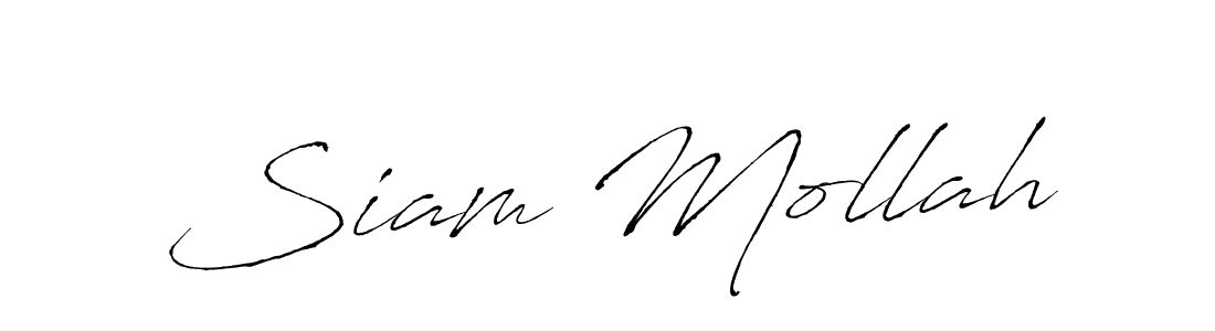 Create a beautiful signature design for name Siam Mollah. With this signature (Antro_Vectra) fonts, you can make a handwritten signature for free. Siam Mollah signature style 6 images and pictures png