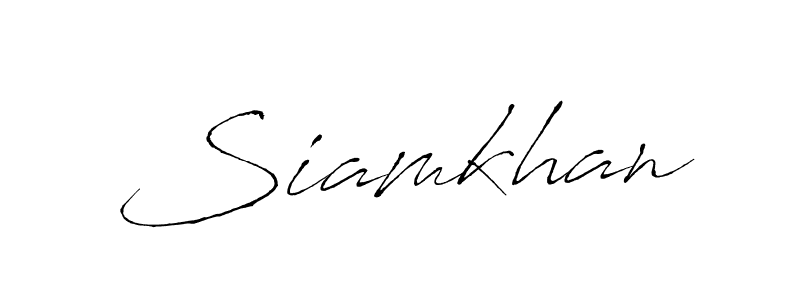 Create a beautiful signature design for name Siamkhan. With this signature (Antro_Vectra) fonts, you can make a handwritten signature for free. Siamkhan signature style 6 images and pictures png