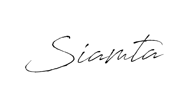 Design your own signature with our free online signature maker. With this signature software, you can create a handwritten (Antro_Vectra) signature for name Siamta. Siamta signature style 6 images and pictures png