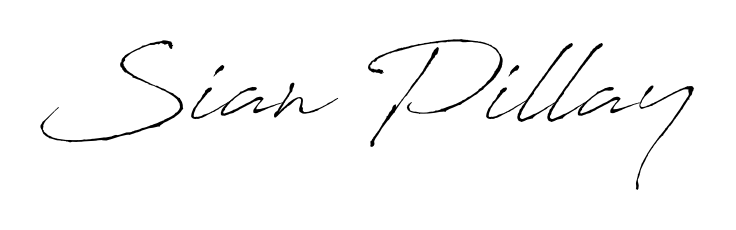Discover how Sian Pillay looks in an executive cursive font (Antro_Vectra). Perfect for legal documents, invoices, and certificates. Sian Pillay signature style 6 images and pictures png