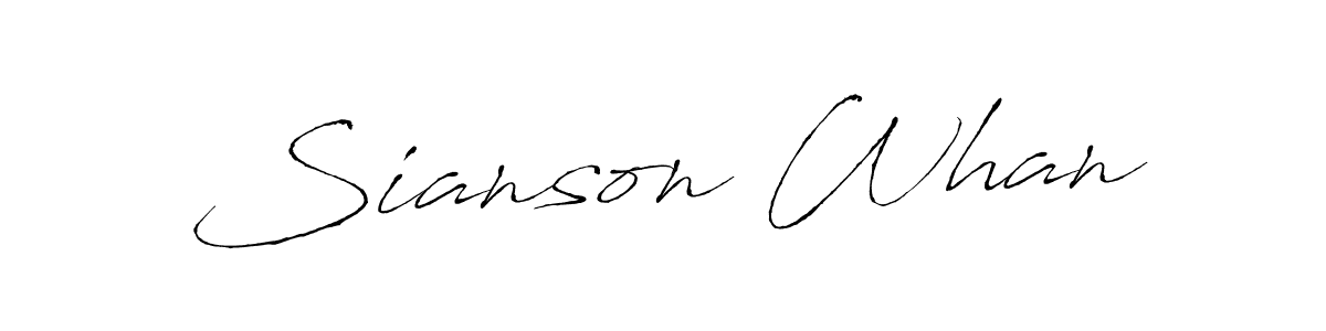 The best way (Antro_Vectra) to make a short signature is to pick only two or three words in your name. The name Sianson Whan include a total of six letters. For converting this name. Sianson Whan signature style 6 images and pictures png