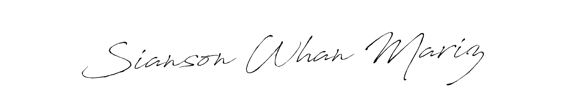 Also You can easily find your signature by using the search form. We will create Sianson Whan Mariz name handwritten signature images for you free of cost using Antro_Vectra sign style. Sianson Whan Mariz signature style 6 images and pictures png