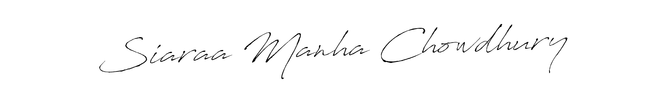 Make a short Siaraa Manha Chowdhury signature style. Manage your documents anywhere anytime using Antro_Vectra. Create and add eSignatures, submit forms, share and send files easily. Siaraa Manha Chowdhury signature style 6 images and pictures png