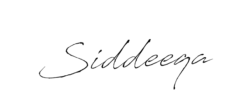 Make a beautiful signature design for name Siddeeqa. With this signature (Antro_Vectra) style, you can create a handwritten signature for free. Siddeeqa signature style 6 images and pictures png