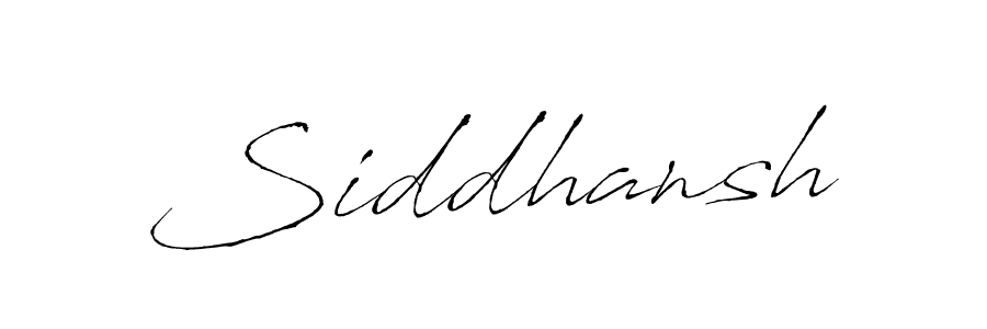 Design your own signature with our free online signature maker. With this signature software, you can create a handwritten (Antro_Vectra) signature for name Siddhansh. Siddhansh signature style 6 images and pictures png