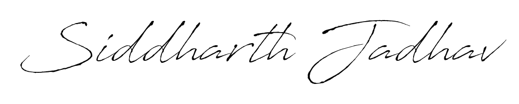 How to make Siddharth Jadhav name signature. Use Antro_Vectra style for creating short signs online. This is the latest handwritten sign. Siddharth Jadhav signature style 6 images and pictures png