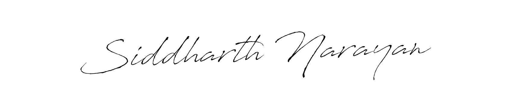 Create a beautiful signature design for name Siddharth Narayan. With this signature (Antro_Vectra) fonts, you can make a handwritten signature for free. Siddharth Narayan signature style 6 images and pictures png