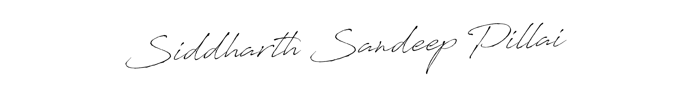 How to make Siddharth Sandeep Pillai name signature. Use Antro_Vectra style for creating short signs online. This is the latest handwritten sign. Siddharth Sandeep Pillai signature style 6 images and pictures png