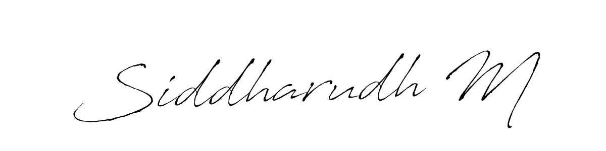How to make Siddharudh M name signature. Use Antro_Vectra style for creating short signs online. This is the latest handwritten sign. Siddharudh M signature style 6 images and pictures png