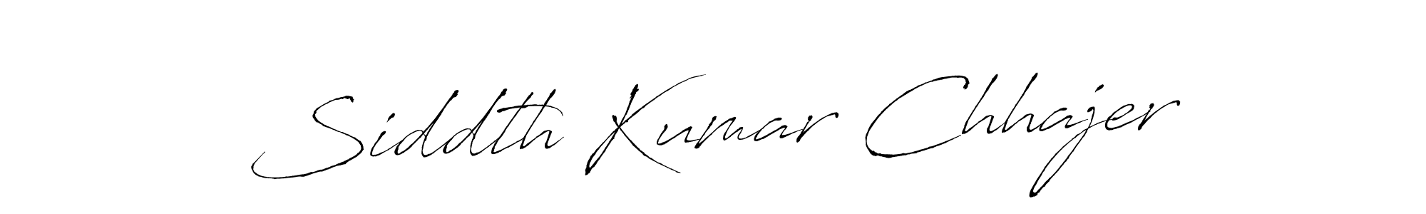 Create a beautiful signature design for name Siddth Kumar Chhajer. With this signature (Antro_Vectra) fonts, you can make a handwritten signature for free. Siddth Kumar Chhajer signature style 6 images and pictures png