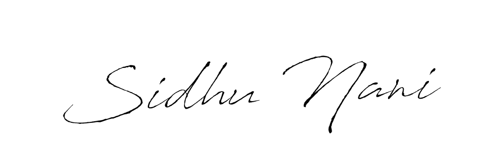 Also we have Sidhu Nani name is the best signature style. Create professional handwritten signature collection using Antro_Vectra autograph style. Sidhu Nani signature style 6 images and pictures png