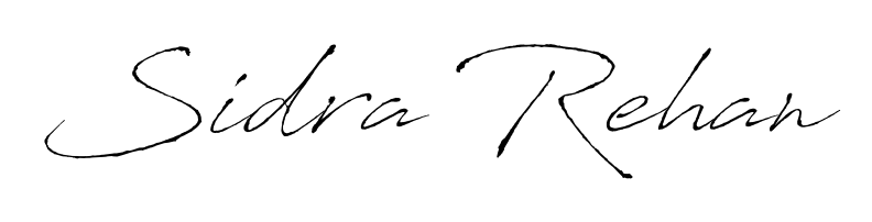 Try this chic Sidra Rehan handwritten sign style. Using Antro_Vectra font elements, it gives your name a sleek, memorable identity. Sidra Rehan signature style 6 images and pictures png