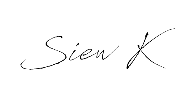 How to make Siew K name signature. Use Antro_Vectra style for creating short signs online. This is the latest handwritten sign. Siew K signature style 6 images and pictures png