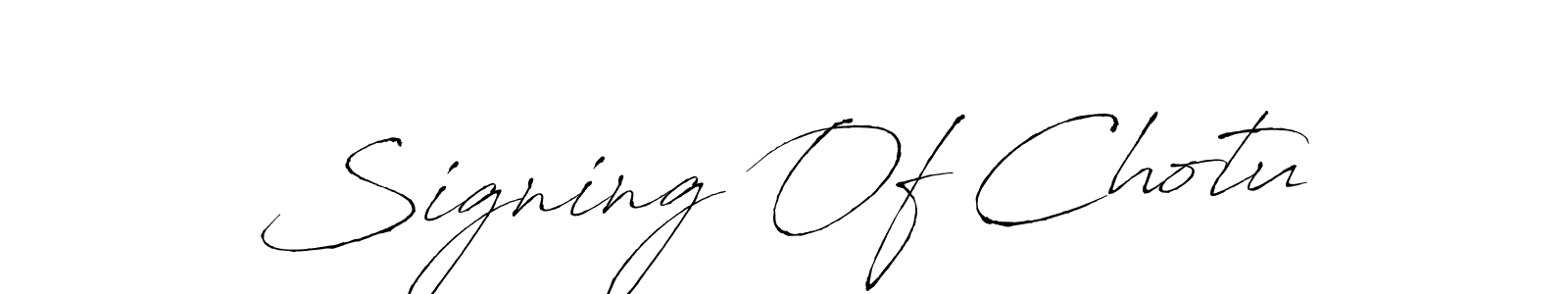 Similarly Antro_Vectra is the best handwritten signature design. Signature creator online .You can use it as an online autograph creator for name Signing Of Chotu. Signing Of Chotu signature style 6 images and pictures png