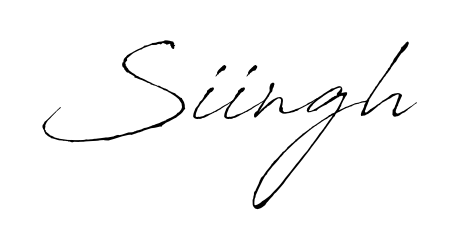 Try this chic Siingh handwritten sign style. Using Antro_Vectra font elements, it gives your name a sleek, memorable identity. Siingh signature style 6 images and pictures png