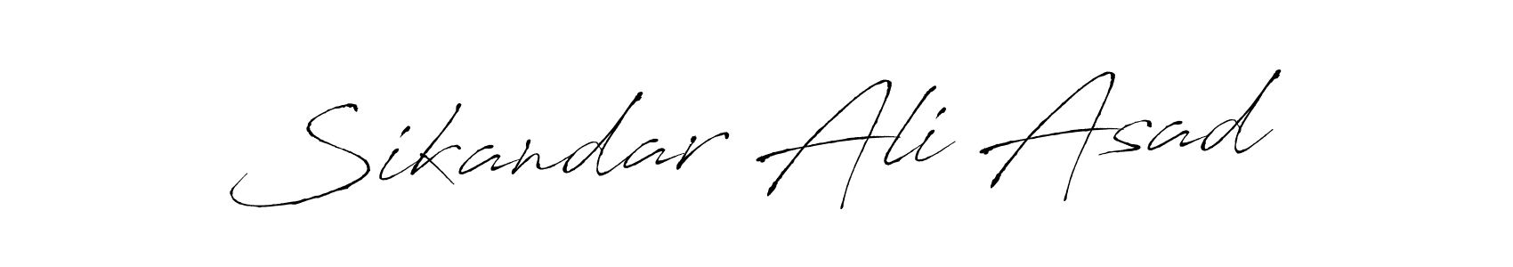 Antro_Vectra is a professional signature style that is perfect for those who want to add a touch of class to their signature. It is also a great choice for those who want to make their signature more unique. Get Sikandar Ali Asad name to fancy signature for free. Sikandar Ali Asad signature style 6 images and pictures png