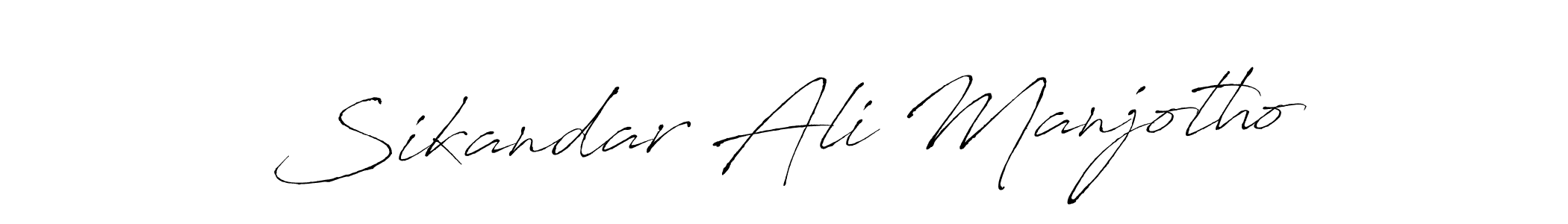 Sikandar Ali Manjotho stylish signature style. Best Handwritten Sign (Antro_Vectra) for my name. Handwritten Signature Collection Ideas for my name Sikandar Ali Manjotho. Sikandar Ali Manjotho signature style 6 images and pictures png