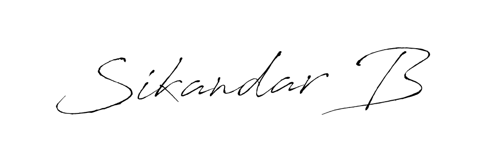 How to make Sikandar B signature? Antro_Vectra is a professional autograph style. Create handwritten signature for Sikandar B name. Sikandar B signature style 6 images and pictures png