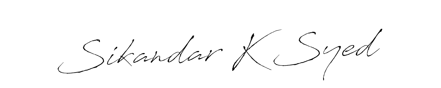 You should practise on your own different ways (Antro_Vectra) to write your name (Sikandar K Syed) in signature. don't let someone else do it for you. Sikandar K Syed signature style 6 images and pictures png