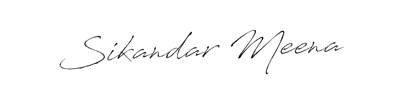Make a beautiful signature design for name Sikandar Meena. With this signature (Antro_Vectra) style, you can create a handwritten signature for free. Sikandar Meena signature style 6 images and pictures png