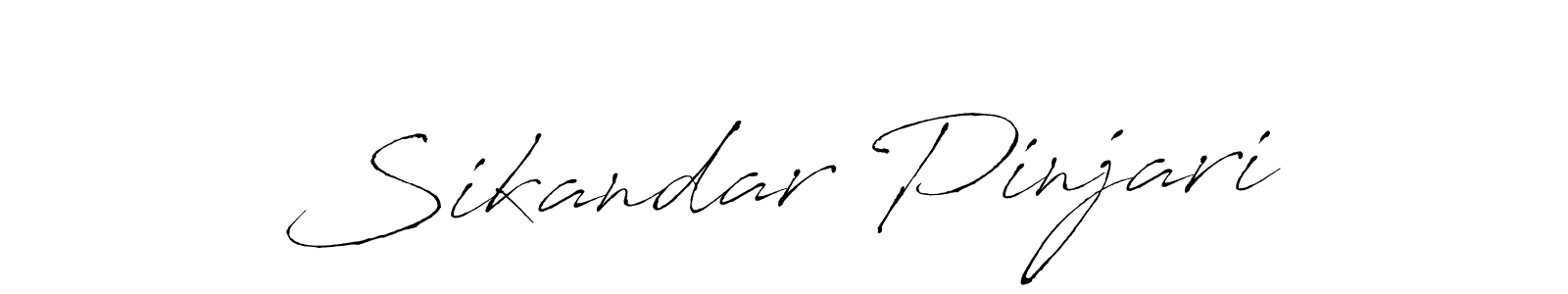 How to make Sikandar Pinjari name signature. Use Antro_Vectra style for creating short signs online. This is the latest handwritten sign. Sikandar Pinjari signature style 6 images and pictures png