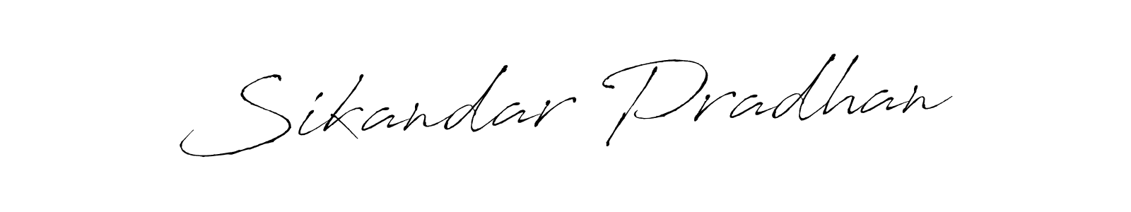 Make a beautiful signature design for name Sikandar Pradhan. With this signature (Antro_Vectra) style, you can create a handwritten signature for free. Sikandar Pradhan signature style 6 images and pictures png