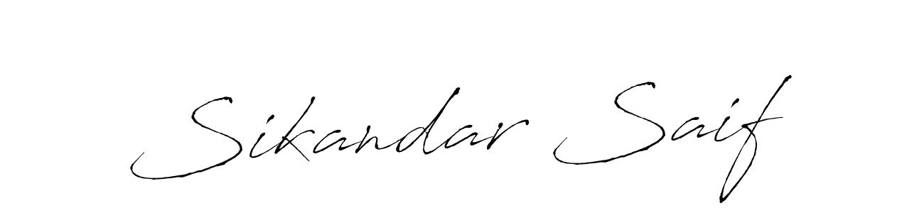 Also You can easily find your signature by using the search form. We will create Sikandar Saif name handwritten signature images for you free of cost using Antro_Vectra sign style. Sikandar Saif signature style 6 images and pictures png