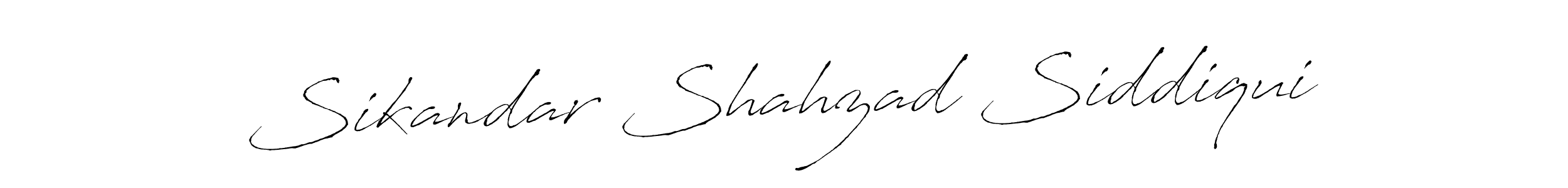 Design your own signature with our free online signature maker. With this signature software, you can create a handwritten (Antro_Vectra) signature for name Sikandar Shahzad Siddiqui. Sikandar Shahzad Siddiqui signature style 6 images and pictures png