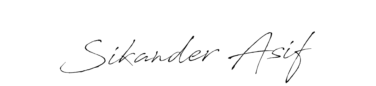 Also we have Sikander Asif name is the best signature style. Create professional handwritten signature collection using Antro_Vectra autograph style. Sikander Asif signature style 6 images and pictures png