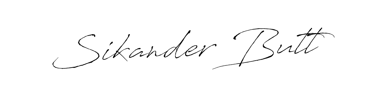 How to make Sikander Butt signature? Antro_Vectra is a professional autograph style. Create handwritten signature for Sikander Butt name. Sikander Butt signature style 6 images and pictures png