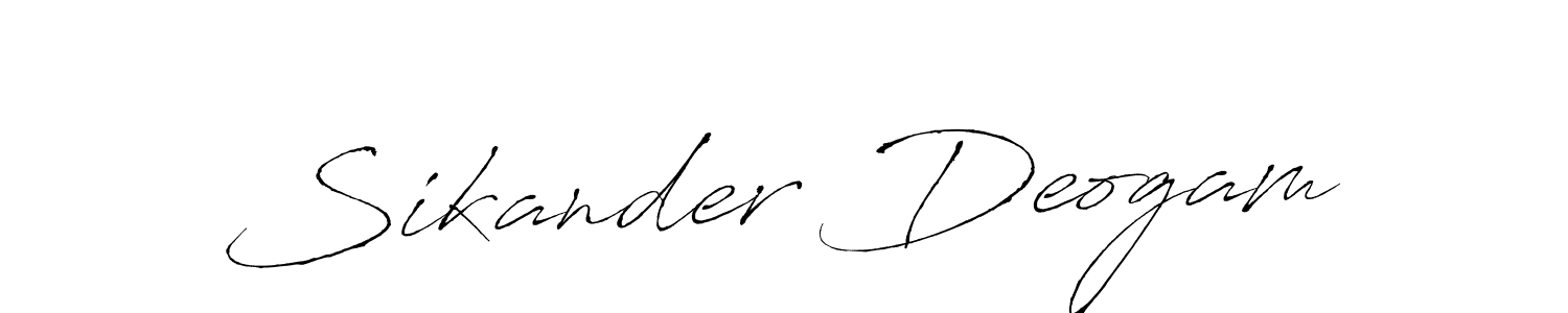 How to make Sikander Deogam name signature. Use Antro_Vectra style for creating short signs online. This is the latest handwritten sign. Sikander Deogam signature style 6 images and pictures png