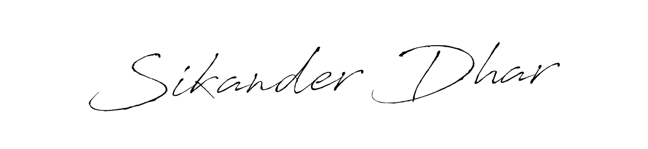 See photos of Sikander Dhar official signature by Spectra . Check more albums & portfolios. Read reviews & check more about Antro_Vectra font. Sikander Dhar signature style 6 images and pictures png