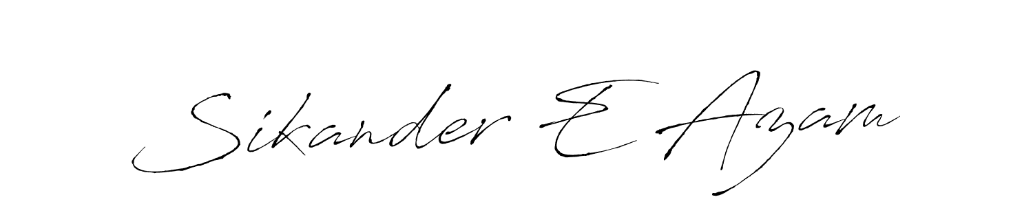 The best way (Antro_Vectra) to make a short signature is to pick only two or three words in your name. The name Sikander E Azam include a total of six letters. For converting this name. Sikander E Azam signature style 6 images and pictures png