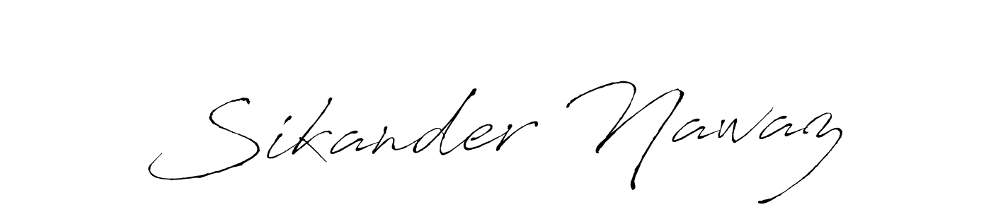 How to make Sikander Nawaz name signature. Use Antro_Vectra style for creating short signs online. This is the latest handwritten sign. Sikander Nawaz signature style 6 images and pictures png