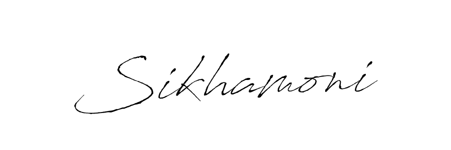 Sikhamoni stylish signature style. Best Handwritten Sign (Antro_Vectra) for my name. Handwritten Signature Collection Ideas for my name Sikhamoni. Sikhamoni signature style 6 images and pictures png