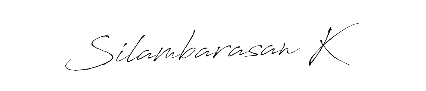 You should practise on your own different ways (Antro_Vectra) to write your name (Silambarasan K) in signature. don't let someone else do it for you. Silambarasan K signature style 6 images and pictures png