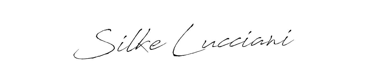 This is the best signature style for the Silke Lucciani name. Also you like these signature font (Antro_Vectra). Mix name signature. Silke Lucciani signature style 6 images and pictures png