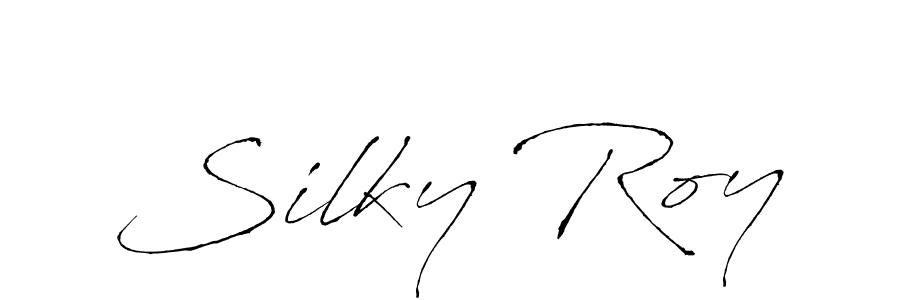 You should practise on your own different ways (Antro_Vectra) to write your name (Silky Roy) in signature. don't let someone else do it for you. Silky Roy signature style 6 images and pictures png