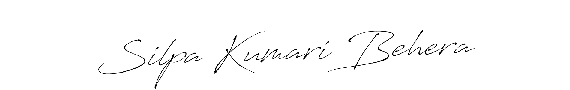 The best way (Antro_Vectra) to make a short signature is to pick only two or three words in your name. The name Silpa Kumari Behera include a total of six letters. For converting this name. Silpa Kumari Behera signature style 6 images and pictures png