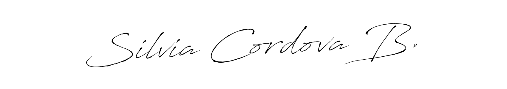 Make a short Silvia Cordova B. signature style. Manage your documents anywhere anytime using Antro_Vectra. Create and add eSignatures, submit forms, share and send files easily. Silvia Cordova B. signature style 6 images and pictures png