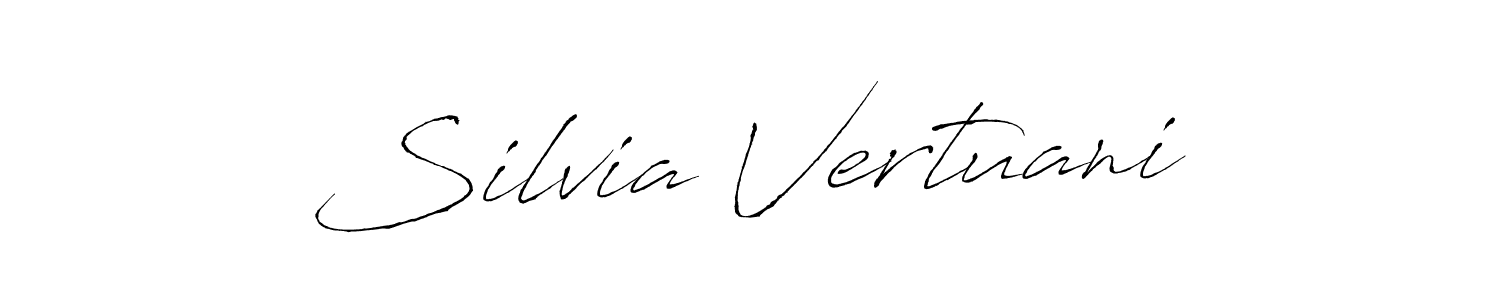 How to make Silvia Vertuani name signature. Use Antro_Vectra style for creating short signs online. This is the latest handwritten sign. Silvia Vertuani signature style 6 images and pictures png