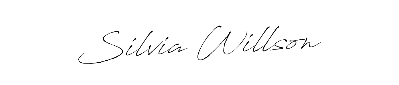 Create a beautiful signature design for name Silvia Willson. With this signature (Antro_Vectra) fonts, you can make a handwritten signature for free. Silvia Willson signature style 6 images and pictures png