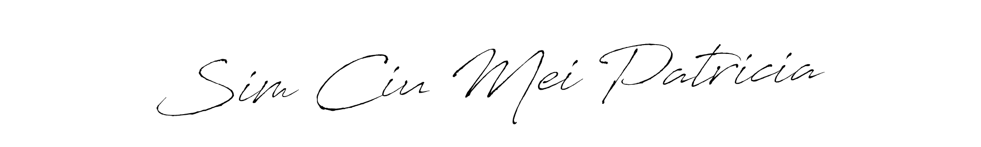 Make a beautiful signature design for name Sim Ciu Mei Patricia. With this signature (Antro_Vectra) style, you can create a handwritten signature for free. Sim Ciu Mei Patricia signature style 6 images and pictures png