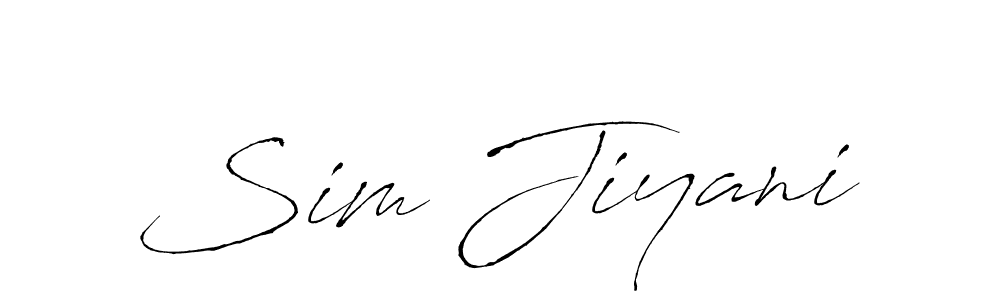 How to make Sim Jiyani name signature. Use Antro_Vectra style for creating short signs online. This is the latest handwritten sign. Sim Jiyani signature style 6 images and pictures png