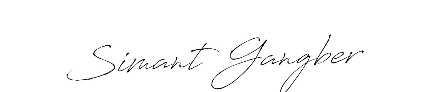Make a beautiful signature design for name Simant Gangber. With this signature (Antro_Vectra) style, you can create a handwritten signature for free. Simant Gangber signature style 6 images and pictures png
