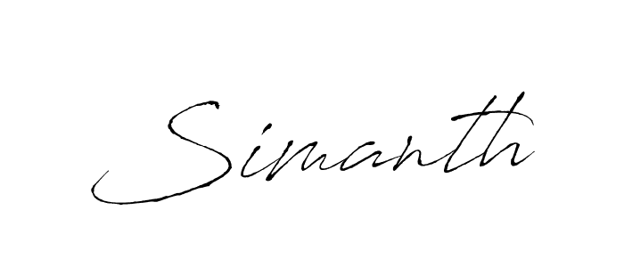 Also we have Simanth name is the best signature style. Create professional handwritten signature collection using Antro_Vectra autograph style. Simanth signature style 6 images and pictures png