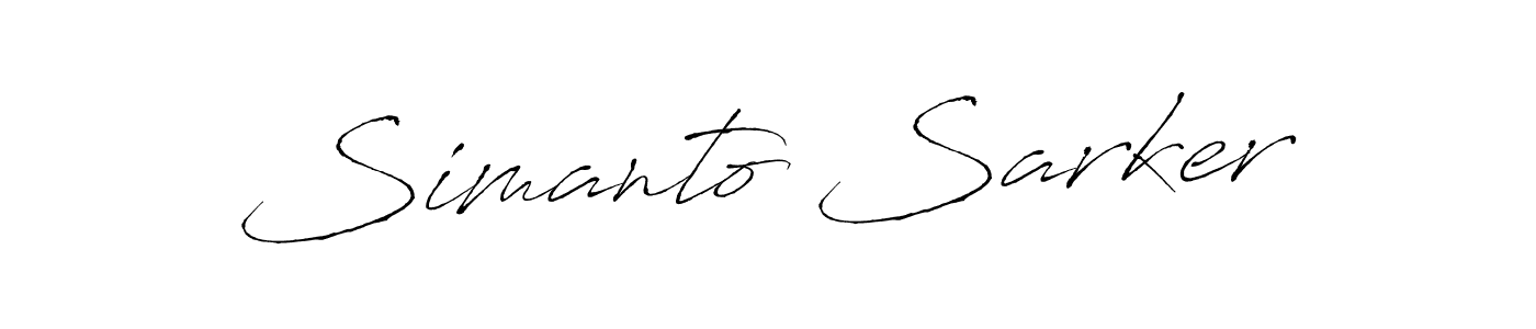 Antro_Vectra is a professional signature style that is perfect for those who want to add a touch of class to their signature. It is also a great choice for those who want to make their signature more unique. Get Simanto Sarker name to fancy signature for free. Simanto Sarker signature style 6 images and pictures png