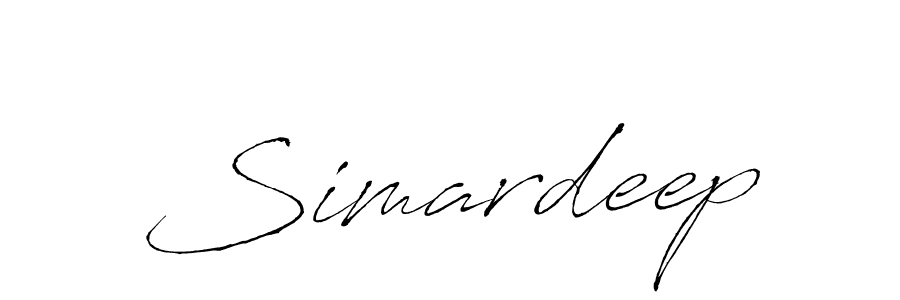Create a beautiful signature design for name Simardeep. With this signature (Antro_Vectra) fonts, you can make a handwritten signature for free. Simardeep signature style 6 images and pictures png